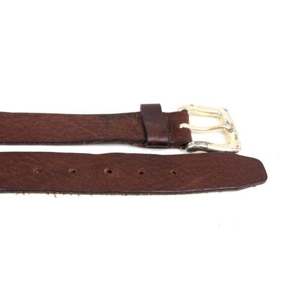 HONEST SADDLE BROWN GENUINE LEATHER 1 3/8"Wd DRESS CASUAL MEN'S BELT Sz 34 (M28 - Picture 13 of 14